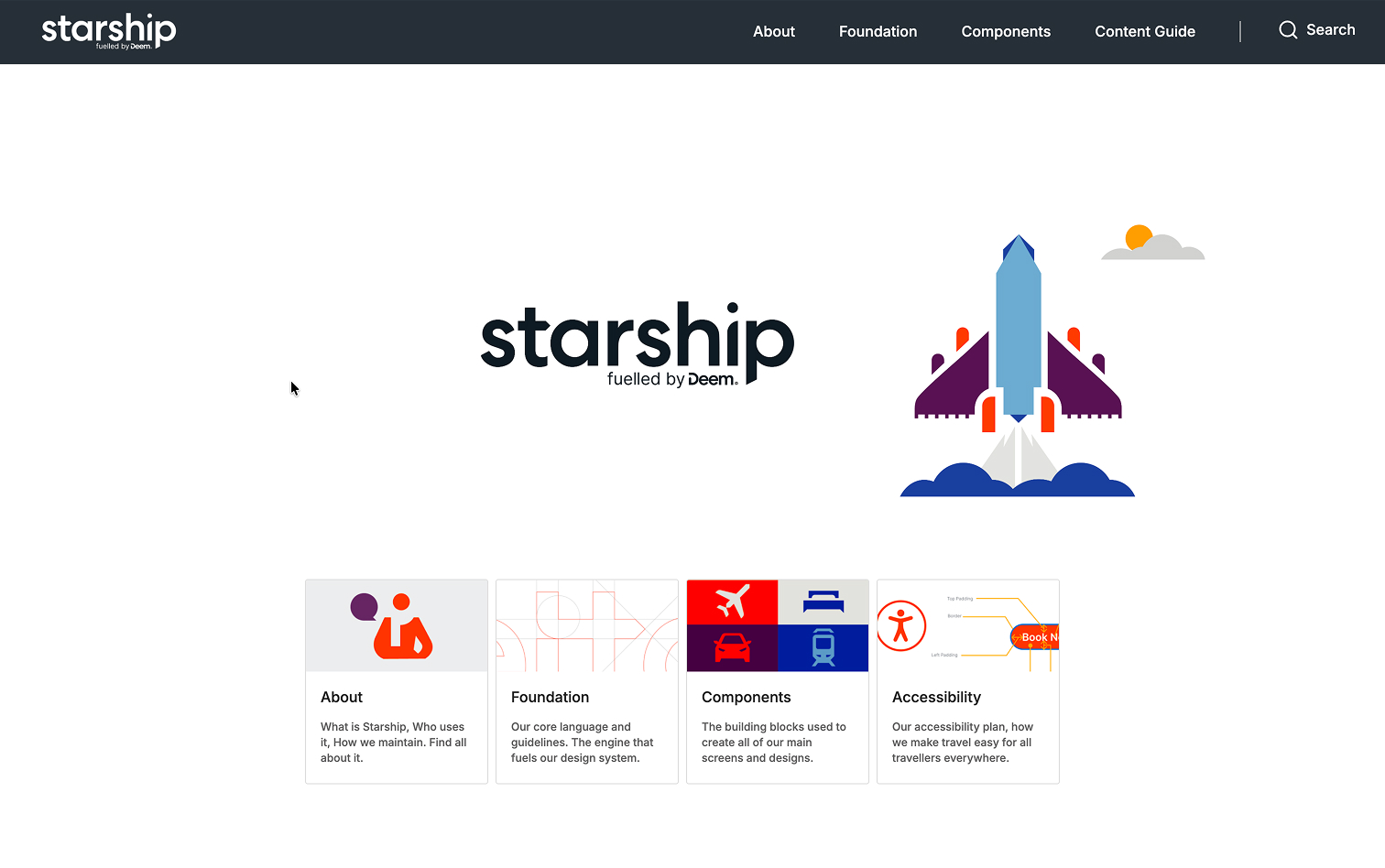 Starship documentation — component overview and usage guidelines on Zeroheight